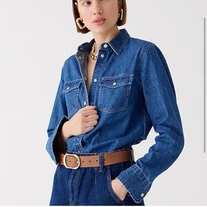 J crew Wren slim western chambray shirt in Villere wash